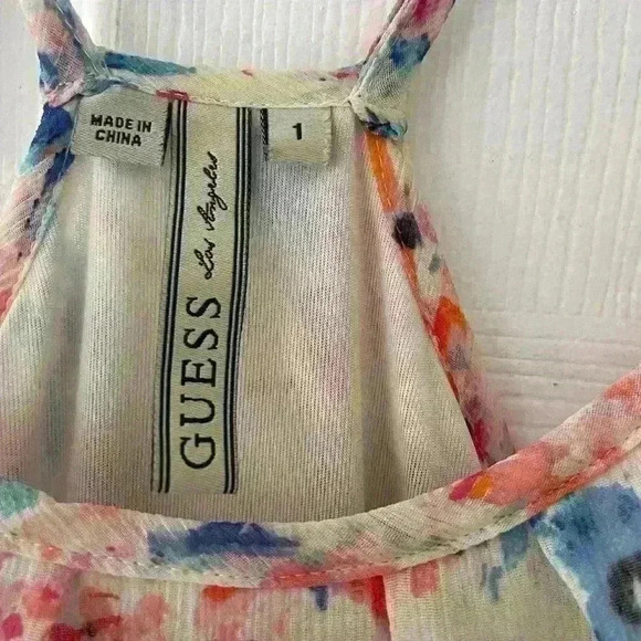 GUESS Multicolored Summer Dress With Inside Lining And Pockets- B14 - Picture 2 of 6